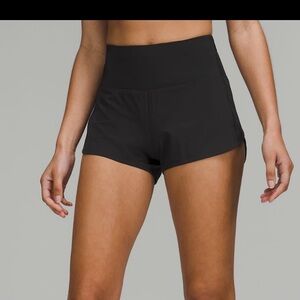 Lululemon speed up shorts HIGH RISE lines short 2.5 in black. Size 4
